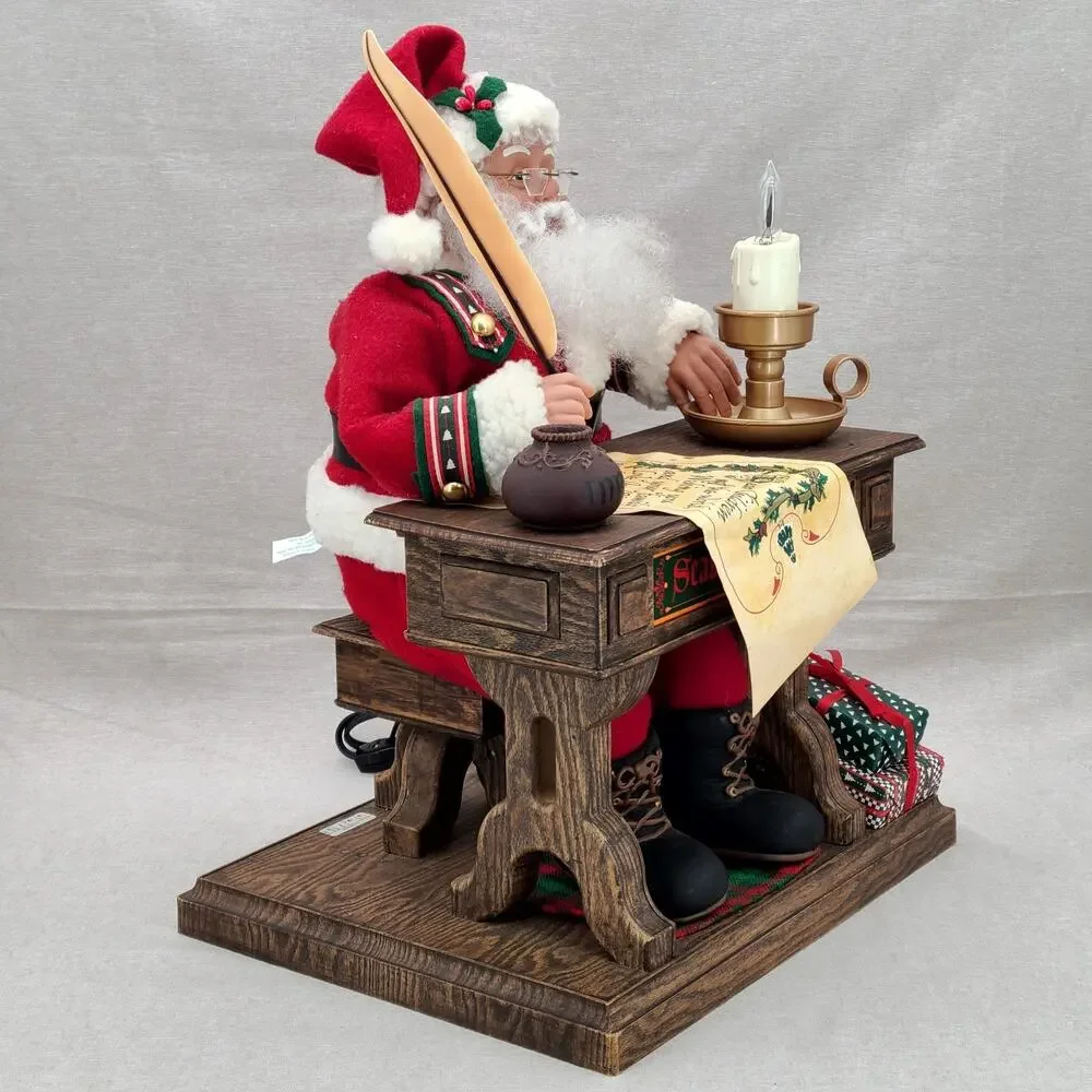 Trim A Home VTG 1993 Writing Santa Animatronic Christmas Figurine #35321 in Box